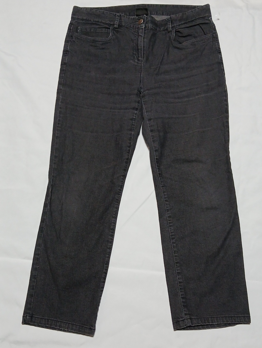 Eileen Fisher Women's Black Cropped Straight Jeans Size PS